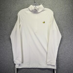 Magnolia Lane Tech Pullover Shirt Womens Medium White 1/4 Zip Mock Neck Golf